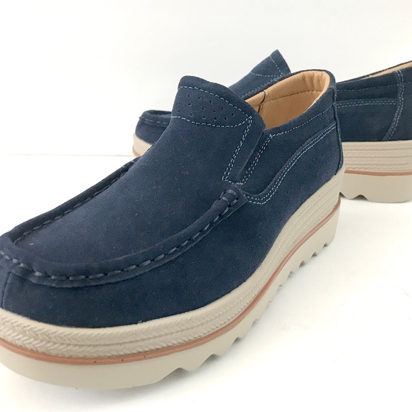 Navy Wedge Loafers 9 - Picture 4 of 7